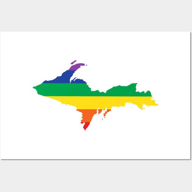 Upper Peninsula Rainbow LGBTQ Gay Pride Wall Art by DoctorWatsonDesigns